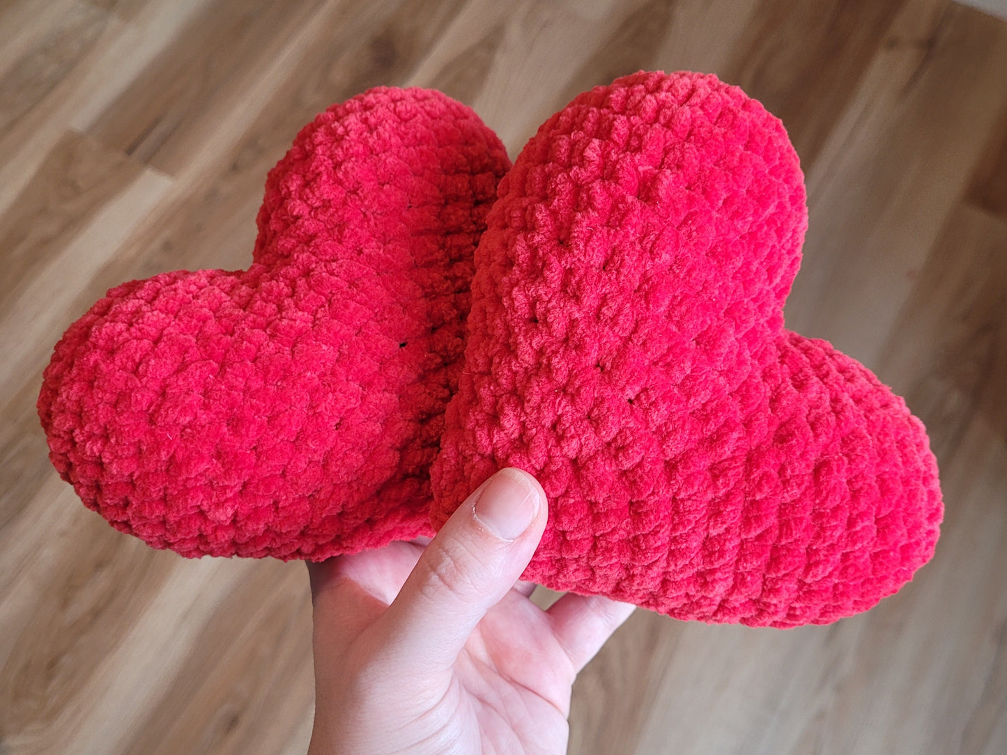 Crochet Chenille Mini Heart Pillow