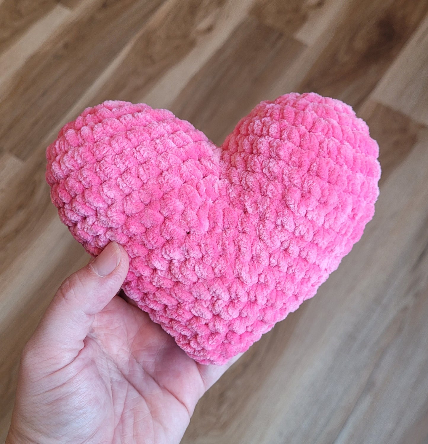 Crochet Chenille Mini Heart Pillow