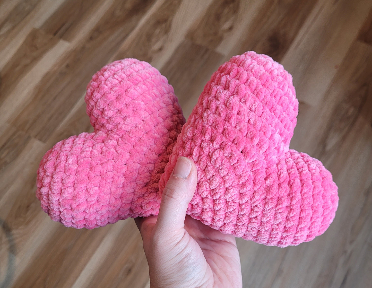 Crochet Chenille Mini Heart Pillow
