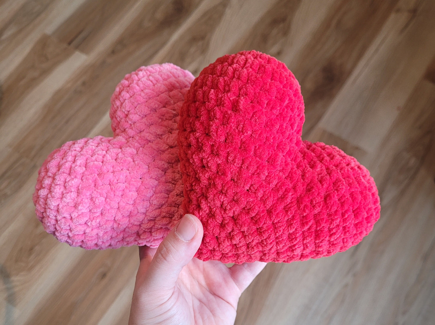 Crochet Chenille Mini Heart Pillow