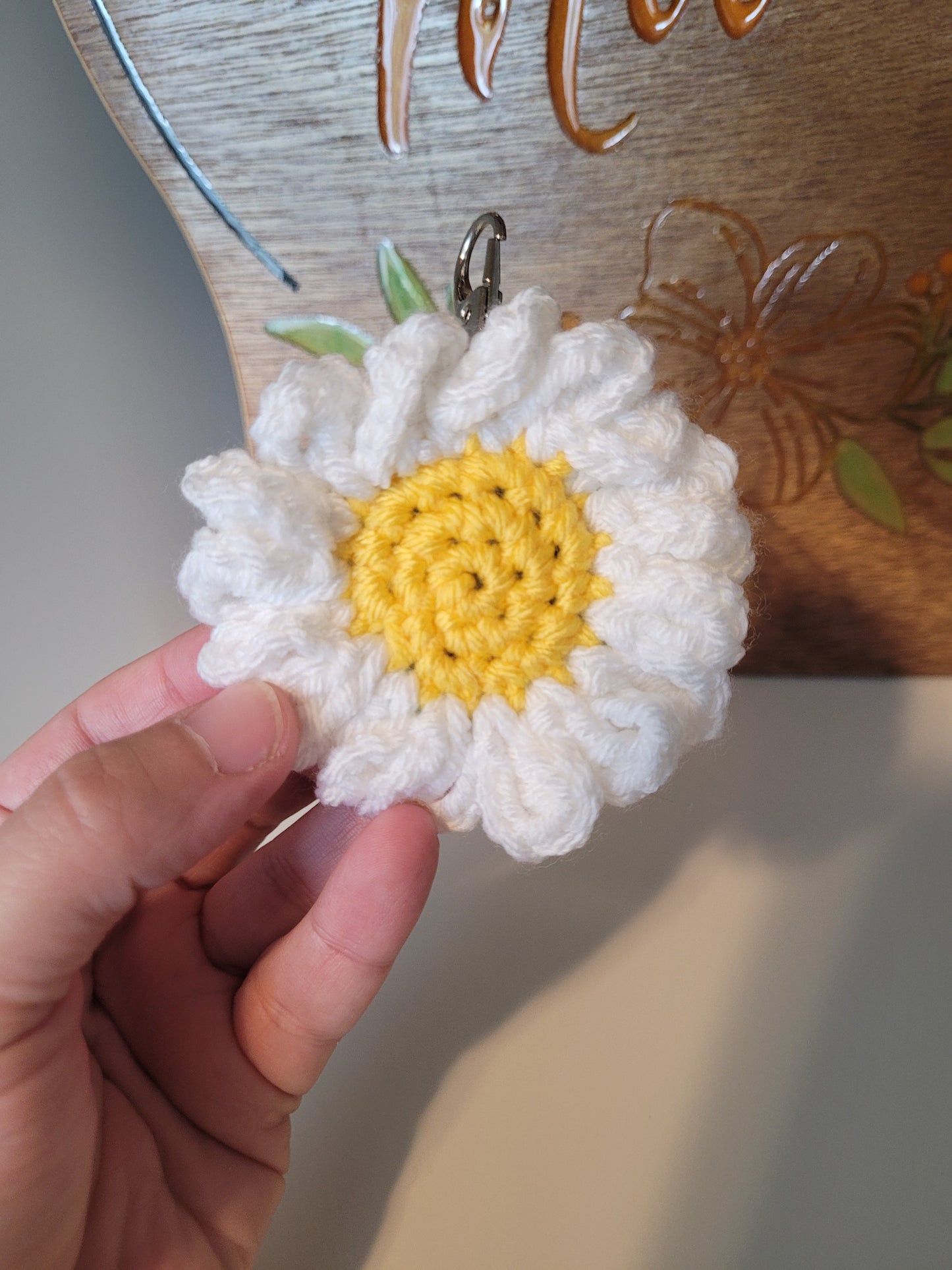 Crochet Flower Quarter Holder Bag Clip