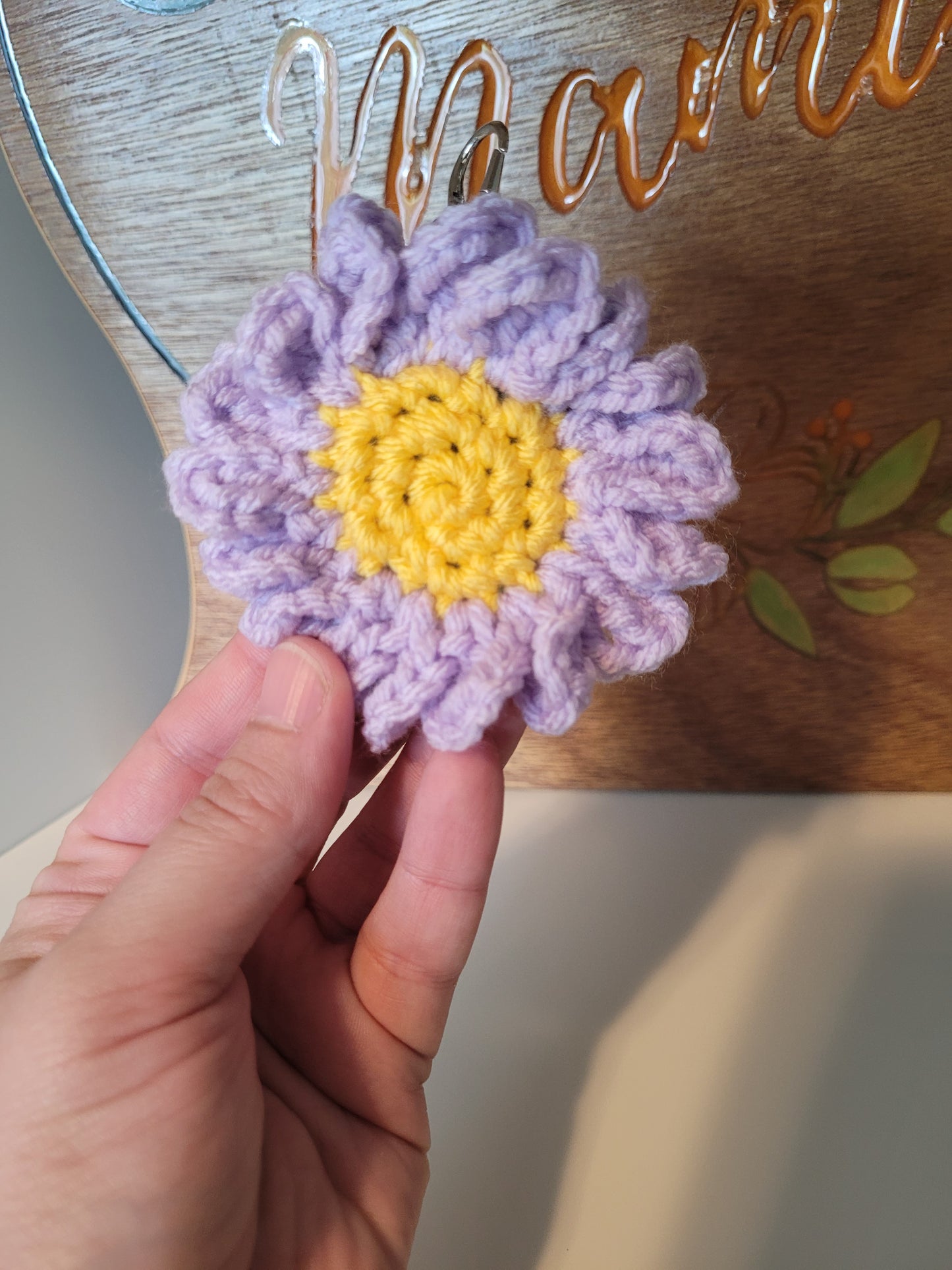 Crochet Flower Quarter Holder Bag Clip