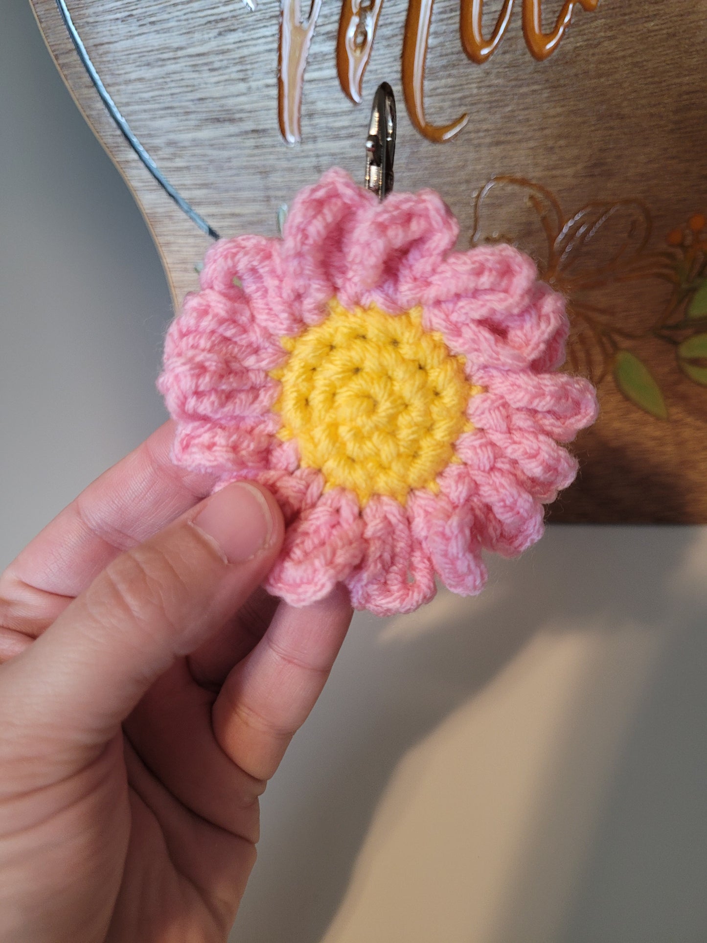 Crochet Flower Quarter Holder Bag Clip